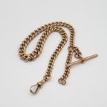 Rose Gold watch chain 51.5g with T bar 13" long