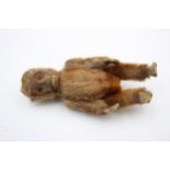 Vintage Jointed Mohair 1930's SCHUCO Miniature Monkey Doll w/ Metal Face // Height: 13cm In