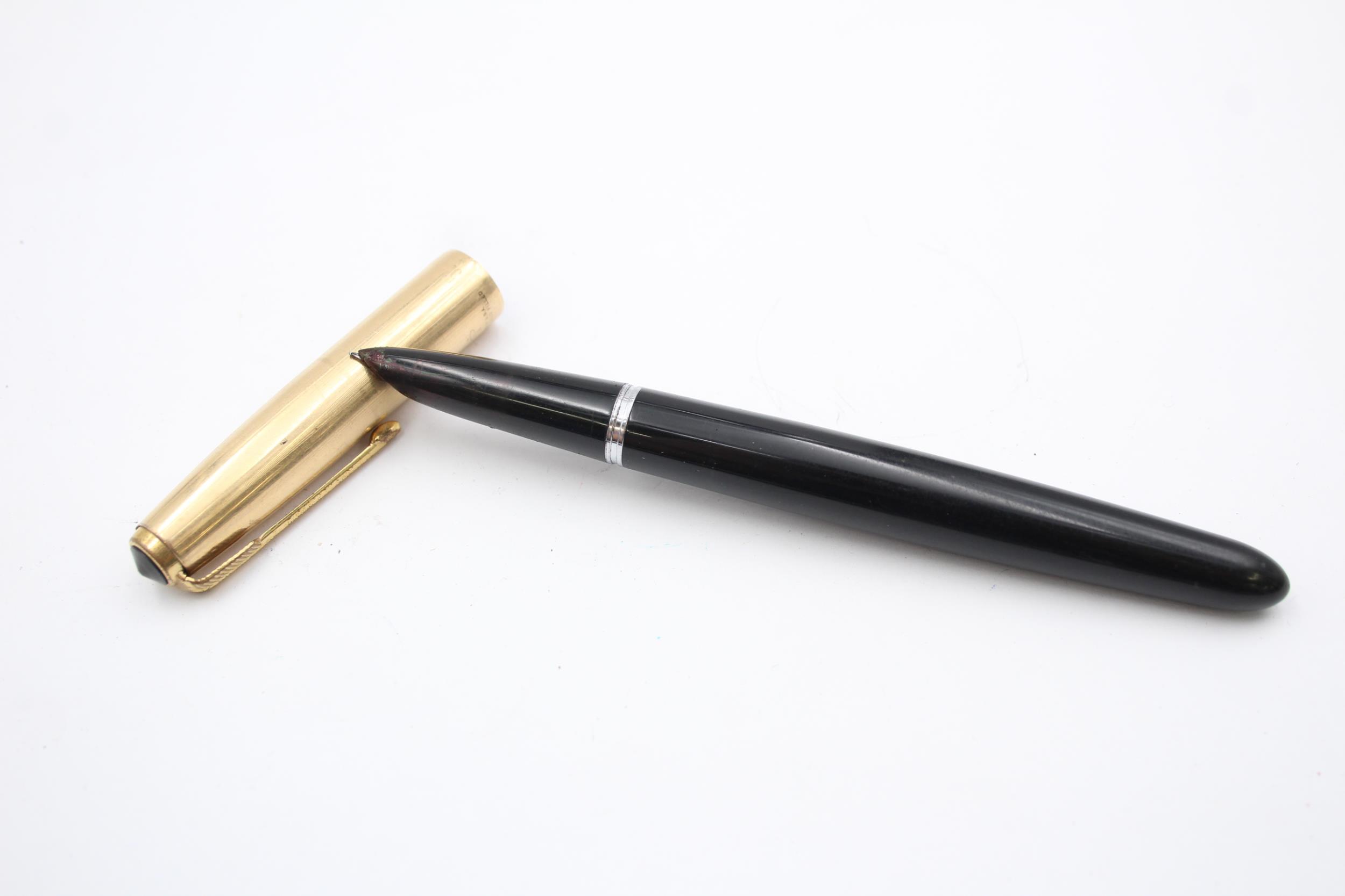 Vintage PARKER 51 Black FOUNTAIN PEN w/ Rolled Gold Cap WRITING // Vintage PARKER 51 Black