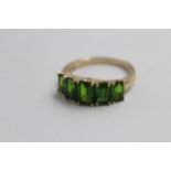 9ct Gold Diopside Five Stone Ring (3g) size P