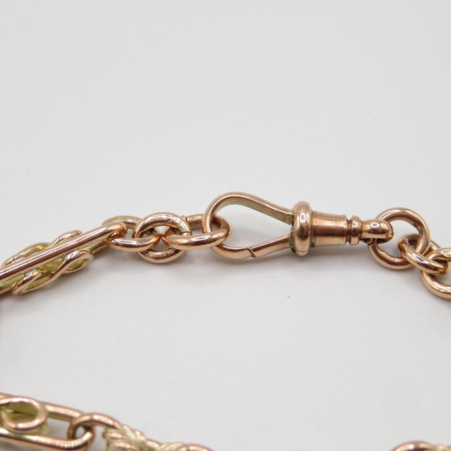 Old watch chain converted into bracelet with dog clip 7" long 15.7g - Image 6 of 7