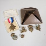 Death Penny Private I Youll Northumberland Fusiliers with medal and badges