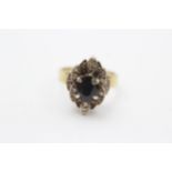 9ct Gold Sapphire Five Stone Ring With Diamond Spacers (2.2g) size M1/2
