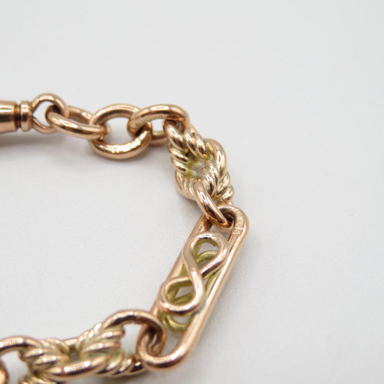 Old watch chain converted into bracelet with dog clip 7" long 15.7g - Image 4 of 7