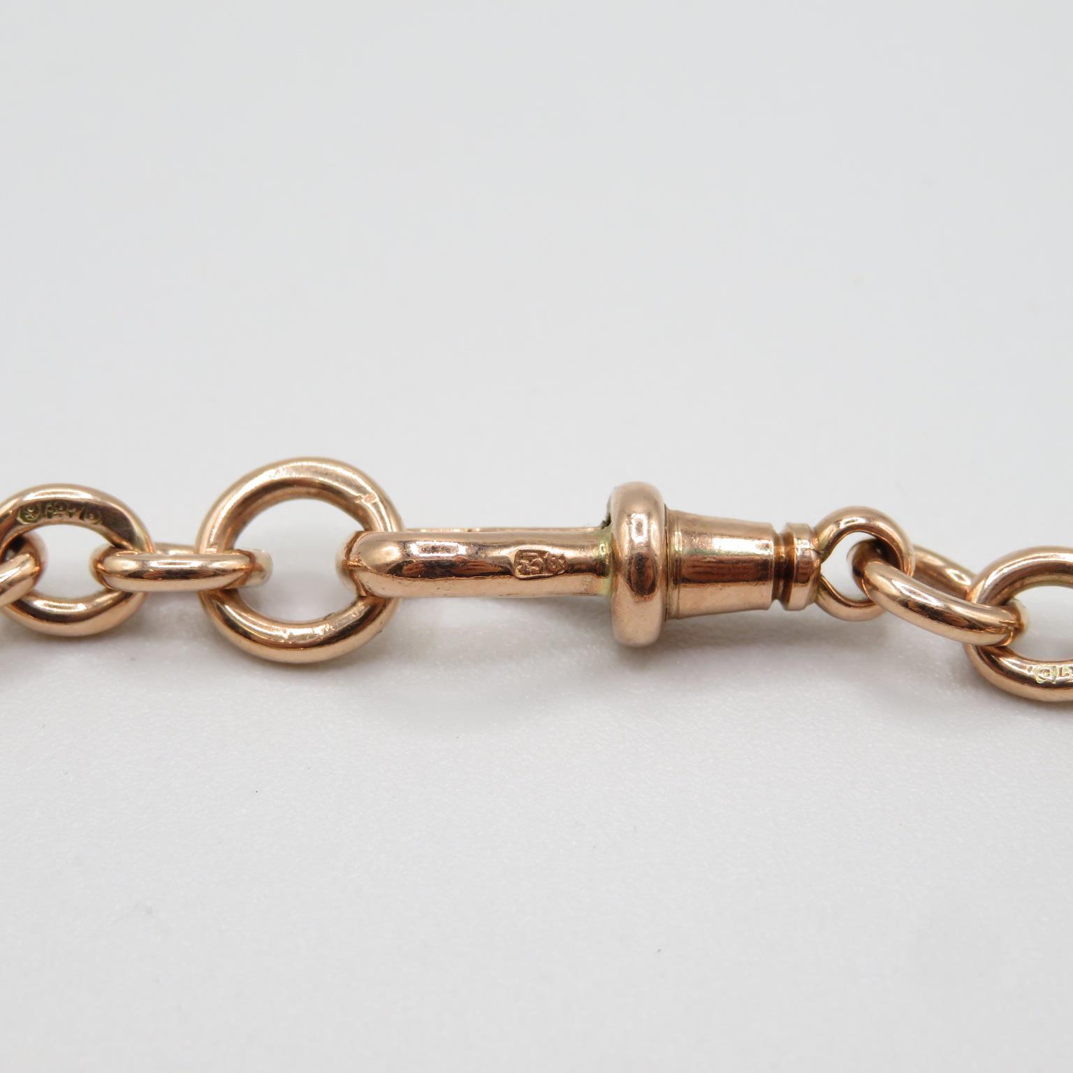 Old watch chain converted into bracelet with dog clip 7" long 15.7g - Image 5 of 7