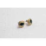 14ct Gold Paste Evil Eye Stud Earrings With 9ct Gold Backs (1.3g)