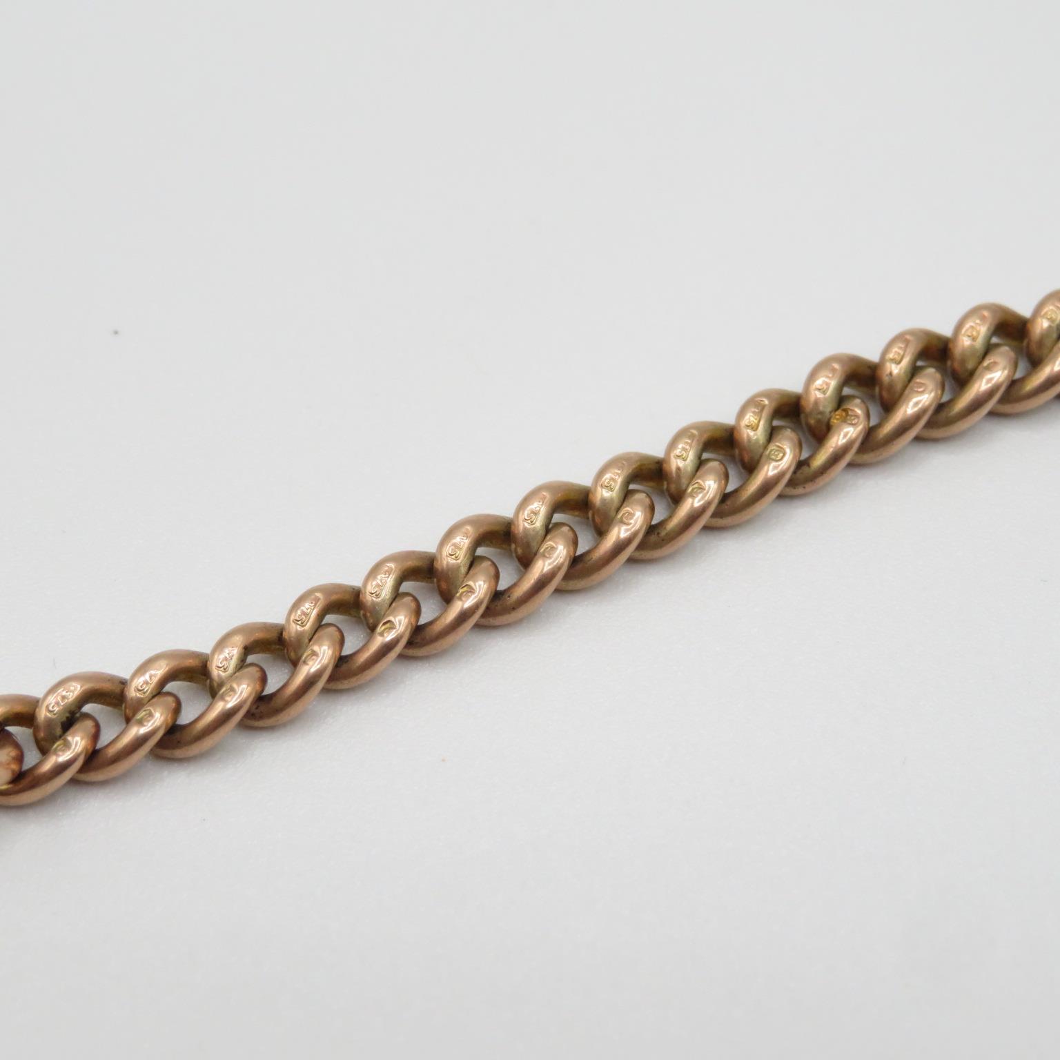 Rose Gold watch chain 51.5g with T bar 13" long - Image 3 of 4
