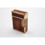 Vintage S.T DUPONT Paris Gold Plated & Brown Lacquer Cigarette Lighter (75g) // UNTESTED In