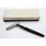 Vintage PARKER 51 Black FOUNTAIN PEN w/ Brushed Steel Cap WRITING Boxed // Vintage PARKER 51 Black