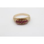 9ct Gold Ruby Five Gemstone Dress Ring (2.5g) size K1/2