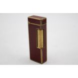 Vintage DUNHILL Gold Plate & Burgundy Lacquer Cigarette Lighter (70g) // UNTESTED In vintage