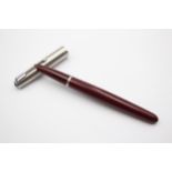 Vintage PARKER 51 Burgundy FOUNTAIN PEN w/ Brushed Steel Cap WRITING // Vintage PARKER 51 Burgundy