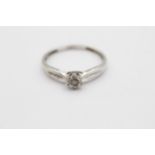 9ct White Gold Diamond Solitaire Ring (1.2g) size O1/2