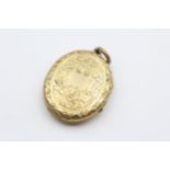 9ct Back & Front Gold Antique Ornate Motif Oval Locket (7.3g)