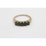 9ct Gold Green Gemstone Five Stone Dress Ring (1.8g) size O1/2
