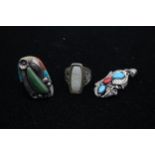 Three Silver Native American Jewellery Pieces Including Dp And Carollyn Pollack (42g)