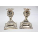 Antique Victorian 1874 London STERLING SILVER Filled Urn Form Candlesticks 664g // Maker -