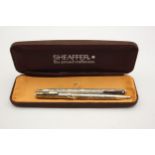 Vintage SHEAFFER .925 STERLING SILVER Ballpoint Pen & Pencil Writing Boxed 41g // In vintage