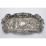 Antique Victorian 1900 Birmingham STERLING SILVER Vanity Tray / Dish (68g) // w/ Personal