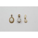 3x 9ct Gold Opal Drop Pendants (1.3g)