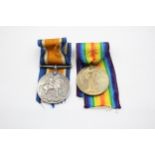 WW1 Medal Pair & Original Ribbons Named 64258 Pte G. Oliver Machine Gun Corps // In antique