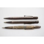 3 x Vintage Hallmarked .925 STERLING SILVER Propelling Pencils Inc Lifelong 66g // Inc Lifelong,