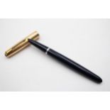 Vintage PARKER 51 Navy FOUNTAIN PEN w/ Rolled Gold Cap WRITING // Vintage PARKER 51 Navy FOUNTAIN