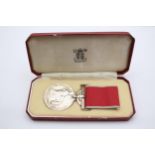 Boxed Civil British Empire Medal ER.II Named Kenneth Gill // In vintage condition Signs of age and