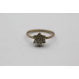 9ct Gold Diamond Flower Cluster Dress Ring (1.9g) size N