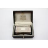 Vintage Hallmarked 1989 Birmingham STERLING Silver Snuff Box In Fitted Box (56g) // w/ Personal