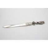 Vintage Hallmarked 1993 Birmingham Import Sterling Silver Owl Letter Opener 43g // Maker - P H Vogel