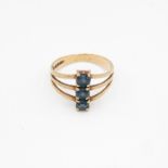 9ct gold and sapphire ring size P 2.9g