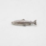 Silver HM salmon lapel badge 40mm long 6.2g