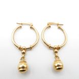9ct gold hoop and drop earrings 3g