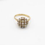 9ct gold and seed pearl ring size I 2.7g