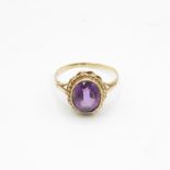 9ct gold and amethyst ring size P 3g