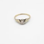 9ct gold and diamond ring - diamond approx .25ct - size M 1.6g