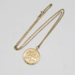 9ct gold St. Christopher pendant and chain 50cm long 4g