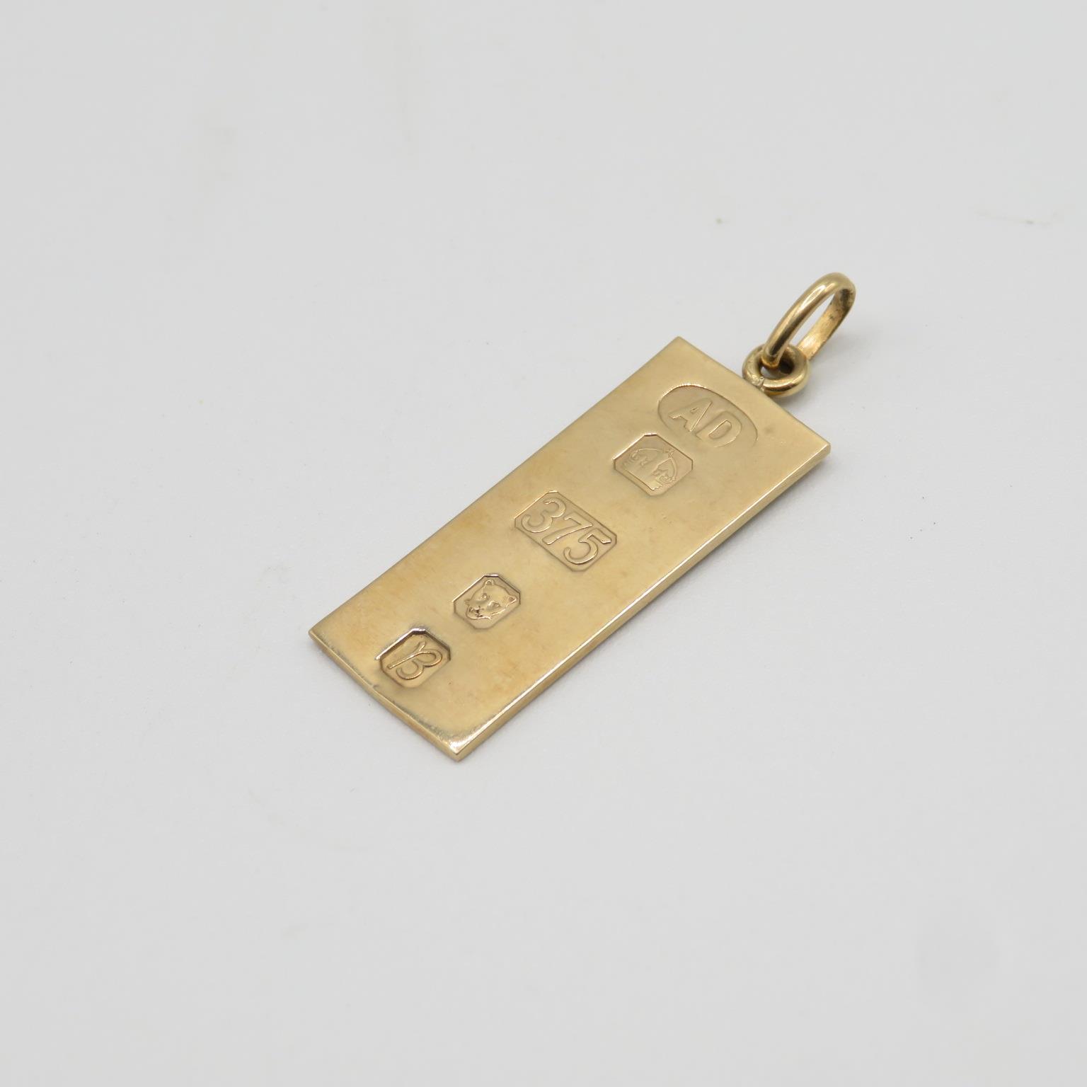 9ct gold ingot fully HM 8.9g