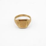 9ct gold signet ring size T 6.6g