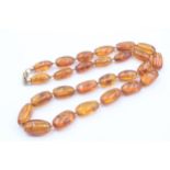 9ct Gold Clasp Baltic Amber Single Strand Necklace (20.2g)