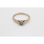 9ct Gold Round Brilliant Cut Diamond Single Stone Ring (1.8g) Size Q