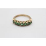 9ct Gold Emerald Seven Stone Ring (2.2g) Size L