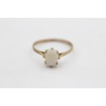 9ct Gold White Opal Single Stone Ring (1g) Size O