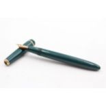 Vintage PARKER Duofold Green FOUNTAIN PEN w/ 14ct Gold Nib WRITING // Vintage PARKER Duofold Green