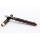 Vintage SHEAFFER Targa Brown Lacquer Fountain Pen w/ 14ct Gold Nib WRITING // Vintage SHEAFFER Targa
