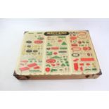 Vintage MECCANO PARTS Set In Original Wooden Box With Artwork Printed Lid // Box Dimensions : Length