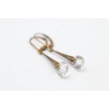 9ct Gold Rock Crystal Drop Earrings (1.8g)