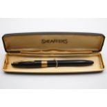 Vintage SHEAFFER Snorkel Black Fountain Pen w/ Steel Nib, Box WRITING // Vintage SHEAFFER Snorkel