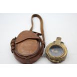 WW1 1915 Dated British Officers Military Compass & Leather Case, Verners Pattern // WW1 1915 Dated